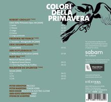 COLORI DELLA PRIMAVERA, Robert Groslot, 12 Musikstücke, Künstlerdetails: Peter Verhoeven, Peter Maertens, Illustration eines Vogels.