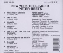 Peter Beets (geb. 1971): New York Trio - Page 3, CD