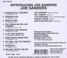 Joe Sanders: Introducing Joe Sanders, CD