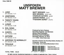 Matt Brewer: Unspoken, CD