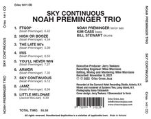 Noah Preminger (geb. 1986): Sky Continuous, CD