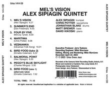 Alex Sipiagin (geb. 1967): Mel's Vision, CD