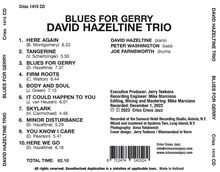 David Hazeltine (geb. 1958): Blues For Gerry, CD