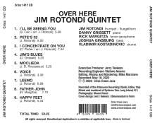 Jim Rotondi (geb. 1962): Over Here, CD