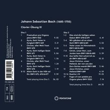 "Johann Sebastian Bach (1685-1750), Clavier-Übung III. Disc 1-2: Titel und BWV-Nummern, Spielzeiten. Logo von PENTATONE unten."