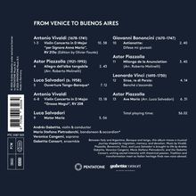 FROM VENICE TO BUENOS AIRES. Werke von Vivaldi, Piazzolla. Total playing time: 56.02. Logos von Pentatone und Gabetta Consort.