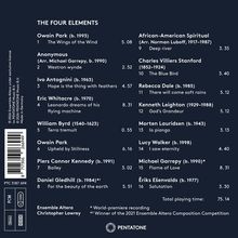 "The Four Elements" mit Komponisten, Titel und Zeiten von 16 Musikstücken, Logo unten rechts.