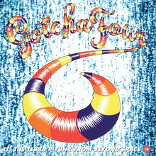 "Gotcha Tour" in bunter Schrift, im Hintergrund blau-weißes Muster. Darunter: "IT' THE TERRA P-FUNK FROM BEYOND SPACE 18".