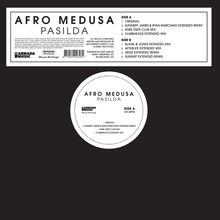 Afro Medusa, Pasilda. Vinyl-Aufkleber und Hülle mit Titelliste, Mix-Versionen erwähnt. Armada Music und Logo vorhanden.