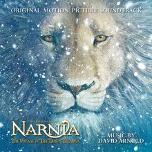 "Original Motion Picture Soundtrack", "The Chronicles of Narnia", "Music by David Arnold". Ein Löwe im Schneefall.