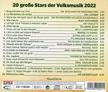 20 große Stars der Volksmusik 2022, CD