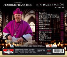 Album von Kanonikus Pfarrer Franz Brei: "Ein Dankeschön an dich". Songliste rechts. Mann in purpurfarbener Kleidung.