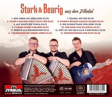 Album-Cover "Stark & Bearig aus dem Zillertal", mit zwölf Titeln und Foto von drei Musiker mit Instrumenten.
