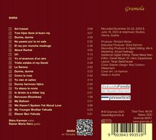 CD-Inlay mit Liedtiteln und Zeiten links. Rechts Produktionsdetails und Logos. Roter Hintergrund, goldene Schrift.