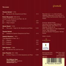 Der Titel ist "The Lovers". Werke von Burkali, Muczynski, Bryant, Silvestrov und Piazzolla. Gesamtzeit: 54:30. Made in Austria.