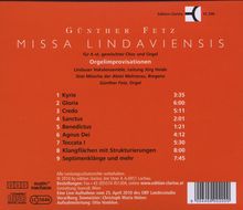 Günther Fetz (geb. 1937): Missa Lindaviensis für 4-stimmigen gemischten Chor &amp; Orgel, CD