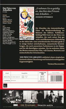 Der Prinz von Arkadien, DVD
