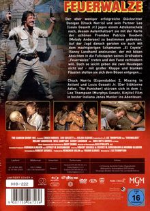 **Feuerwalze**: Abenteurer auf Schatzsuche. Mit Chuck Norris. Drei Szenen zeigen Aktionen. Infos zu Laufzeit und Tonformate unten.