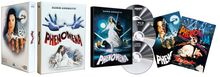 „PHENOMENA“ in großen Lettern auf mehreren DVD-Hüllen und Postern, zeigt Menschen, Natur und Tiere.