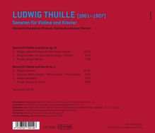 Ludwig Thuille (1861-1907): Violinsonaten Nr.1 &amp; 2, CD