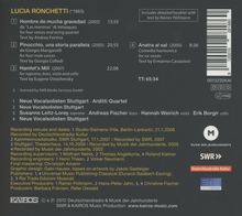 Lucia Ronchetti (geb. 1963): Vokalwerke "Drammaturgie", CD