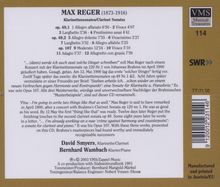 Max Reger (1873-1916): Sonaten für Klarinette &amp; Klavier Nr.1-3, CD