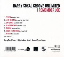Titel: HARRY SOKAL GROOVE UNLIMITED. Trackliste mit sieben Songs wie ZEPHYR und IN A SILENT WAY. Gesamtzeit: 52:12.