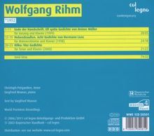 Wolfgang Rihm (1952-2024): 3 Liederzyklen, CD