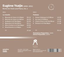 Eugene Ysaye (1858-1931): Werke für Violine &amp; Klavier Vol.1, 2 CDs