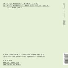 Trackliste mit Titeln: "Giorgi Koberidze – MurMur (18:20)" und "Ursula Winterauer – When Dust Settles (21:31)".