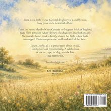 "Luna's Lovely Life" erzählt von einem Rettungshund und der Liebe, die er bringt. Landschaft mit Wiesen und Bäumen im Hintergrund.