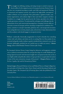 Texte beschreiben "Conceptual Activism" von Davina Cooper, politische Konzepte und akademische Arbeit. Enthält Zitate und ISBN.