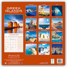 Avonside Publishing Ltd: Greek Islands - Griechische Inseln 2025 - 16-Monatskalender, Kalender