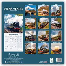 Avonside Publishing Ltd: Steam Trains - Dampflokomotiven 2025 - 16-Monatskalender, Kalender