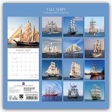 "TALL SHIPS", "16-Month 2027 Calendar", "AUGUST 2027". Fotos von Segelschiffen in verschiedenen Küstenlandschaften.