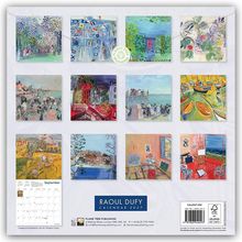Aufschrift: RAOUL DUFY CALENDAR 2027. Zwölf farbenfrohe Gemälde mit Landschaften und Szenen, Kalenderblatt September.