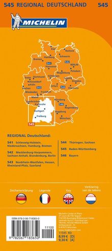 Michelin Regionalkarte Baden-Württemberg, Karten