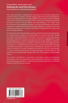 Ein Buchcover mit rotem Hintergrund. Titel: "Redefining the Social Policy Discourse". Thema: Sozialpolitik in Afrika.