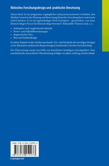 „Klinisches Forschungsdesign und praktische Umsetzung“; blaues Cover, ISBN und Verlagslogo unten.