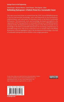 Rethinking Hydropower: A Holistic Vision for a Sustainable Future. Roter Hintergrund, ISBN und Copyright-Text unten.