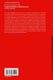 Roter Hintergrund mit weißem Text. Titel: "Coupled Instabilities in Metal Structures", Autoren: Dan Dubina, Viorel Ungureanu. ISBN unten.