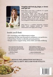 Texte über Anti-Entzündungs-Ernährung von Amal Zayed, inklusive Rezepte, persönlicher Reset, Tipps für Wohlbefinden.