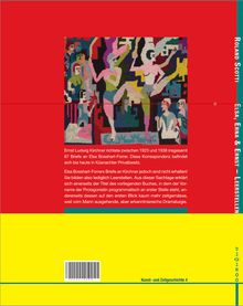 Text über Korrespondenz von Ernst Ludwig Kirchner. Illustration: Bunte, stilisierte Figuren in lebendigen Farben.