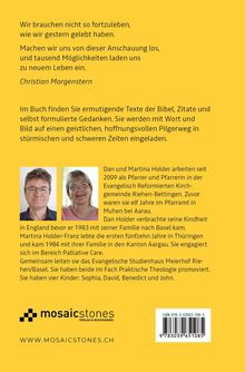 Oben steht ein Zitat von Christian Morgenstern. Darunter: Informationen über ein Buch und Autoren Dan und Martina Holder. Unten links ist das Logo von "mosaic stones".