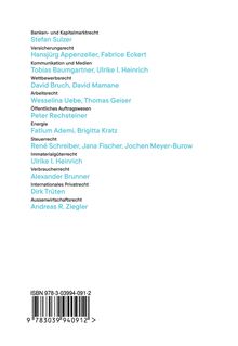 Namen und Fachbereiche von Rechtsexperten aufgelistet. ISBN: 978-3-03994-091-2. Unten Barcode.
