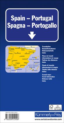 Kümmerly+Frey Strassenkarte Spanien, Portugal 1:1 Mio., Karten