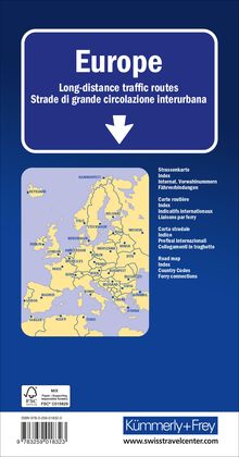 Kümmerly+Frey Strassenkarte Europa Fernverkehrsstrassen 1:3,6 Mio., Karten