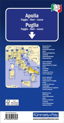 Kümmerly+Frey Regional-Strassenkarte 13 Apulien 1:200.000, Karten