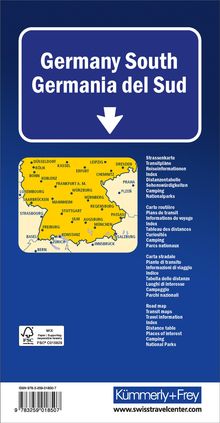 Kümmerly+Frey Strassenkarte Deutschland Süd 1:500.000, Karten