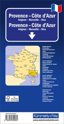 Kümmerly+Frey Regional-Strassenkarte Provence, Côte d'Azur 1:200.000, Karten